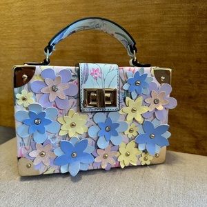 Aldo Campolano Floral Box Bag with 3D floral decals
